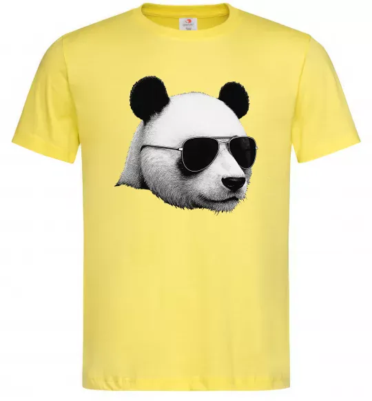 Чоловіча футболка Панда в окулярах Лимонний фото