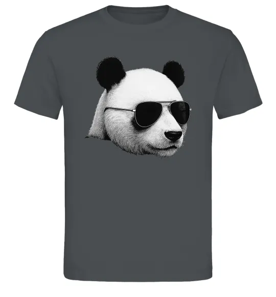 Чоловіча футболка Панда в окулярах Графіт фото
