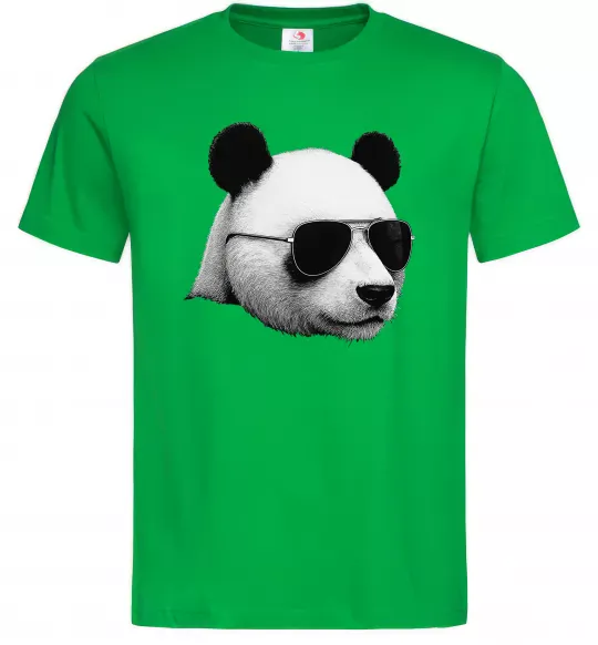 Чоловіча футболка Панда в окулярах Зелений фото