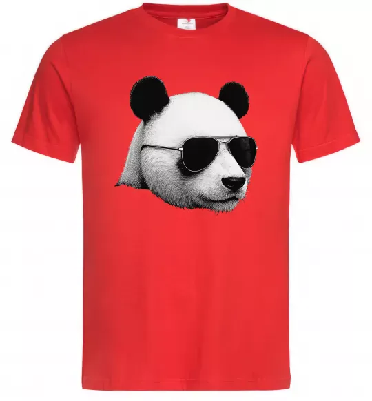 Чоловіча футболка Панда в окулярах Червоний фото