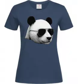 Женская футболка Панда в окулярах Темно-синий фото