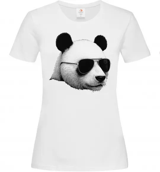 Женская футболка Панда в окулярах Белый фото