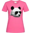 Женская футболка Панда в окулярах Ярко-розовый фото