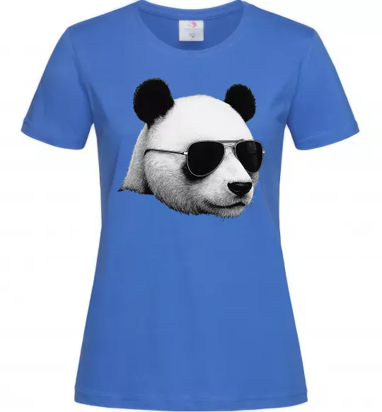 Женская футболка Панда в окулярах Ярко-синий фото