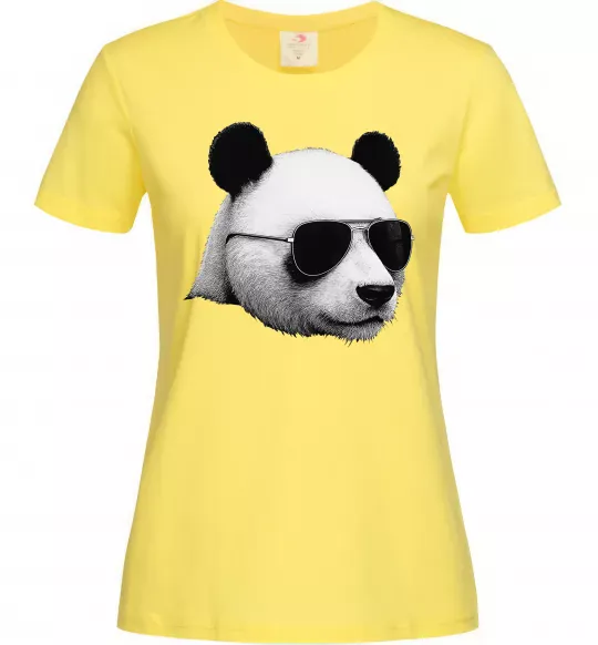 Женская футболка Панда в окулярах Лимонный фото