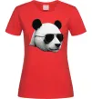 Женская футболка Панда в окулярах Красный фото
