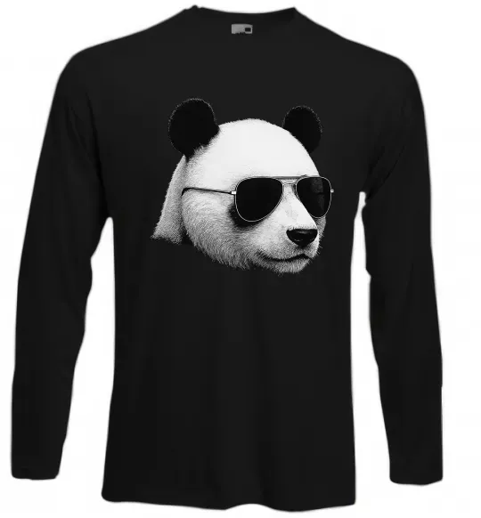 Лонгслів Панда в окулярах Чорний фото