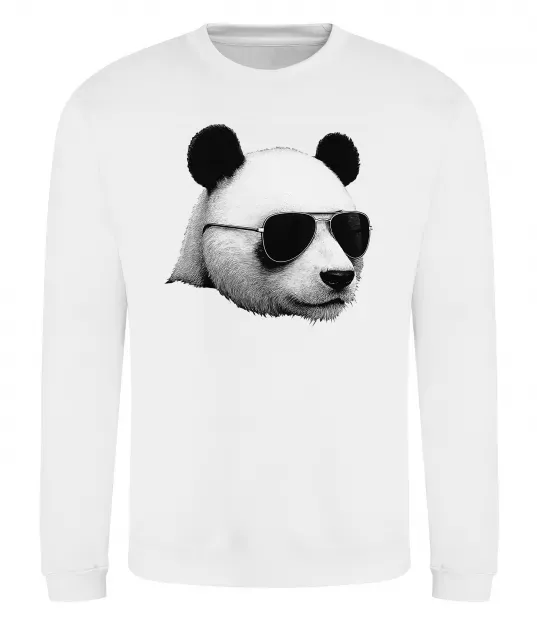 Світшот Панда в окулярах Білий фото