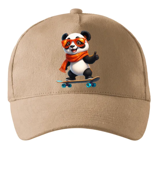 Кепка Панда на скейті Песочный фото