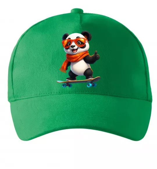Кепка Панда на скейті Зеленый фото