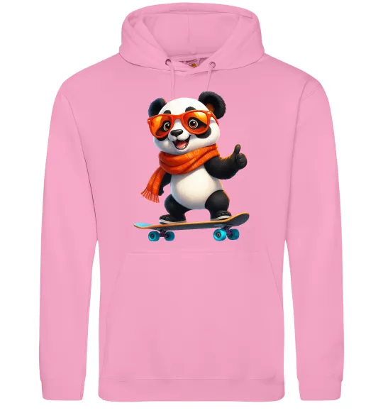 Чоловіча толстовка (худі) Панда на скейті Рожевий фото