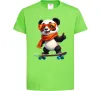 Дитяча футболка Панда на скейті Лаймовий фото