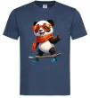 Чоловіча футболка Панда на скейті Темно-синій фото