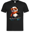 Чоловіча футболка Панда на скейті Чорний фото