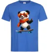Чоловіча футболка Панда на скейті Яскраво-синій фото