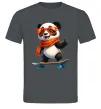Чоловіча футболка Панда на скейті Графіт фото