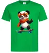 Чоловіча футболка Панда на скейті Зелений фото