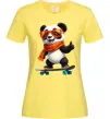 Женская футболка Панда на скейті Лимонный фото