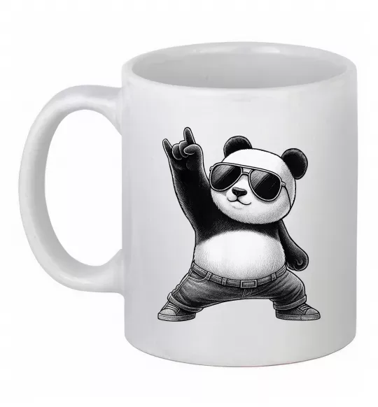 Чашка керамічна Панда рок Білий фото
