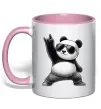 Чашка с цветной ручкой Панда рок Нежно розовый фото