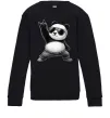 Детский Свитшот Панда рок Черный фото