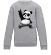 Детский Свитшот Панда рок Серый меланж фото