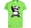 Детская футболка Панда рок Лаймовый фото