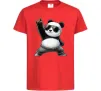 Детская футболка Панда рок Красный фото