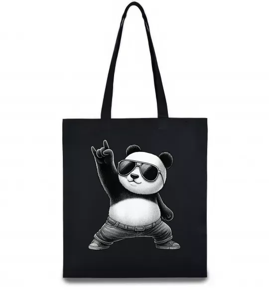 Еко-сумка Панда рок Чорний фото