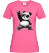 Женская футболка Панда рок Ярко-розовый фото