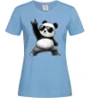 Женская футболка Панда рок Голубой фото