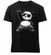 Мужская премиум футболка Панда рок Черный фото