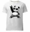 Мужская премиум футболка Панда рок Белый фото