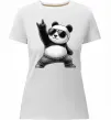 Женская премиум футболка Панда рок Белый фото