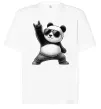 Футболка Оверсайз Панда рок Белый фото
