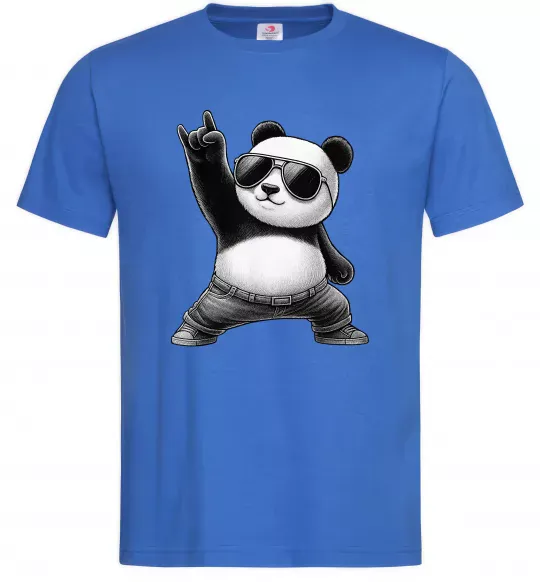 Чоловіча футболка Панда рок Яскраво-синій фото