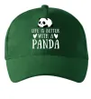 Кепка Life is better with a panda Темно-зеленый фото