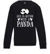 Детский Свитшот Life is better with a panda Черный фото