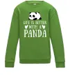 Детский Свитшот Life is better with a panda Лаймовый фото