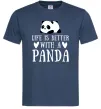 Чоловіча футболка Life is better with a panda Темно-синій фото