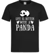 Чоловіча футболка Life is better with a panda Чорний фото