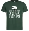 Чоловіча футболка Life is better with a panda Темно-зелений фото