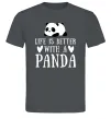 Чоловіча футболка Life is better with a panda Графіт фото