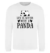 Світшот Life is better with a panda Білий фото