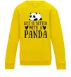 Детский Свитшот Life is better with a panda Солнечно желтый фото