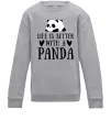 Детский Свитшот Life is better with a panda Серый меланж фото
