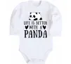 Дитячий бодік Life is better with a panda Білий фото
