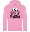 Чоловіча толстовка (худі) Life is better with a panda Рожевий фото
