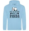 Чоловіча толстовка (худі) Life is better with a panda Блакитний фото