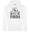 Жіноча толстовка (худі) Life is better with a panda Білий фото